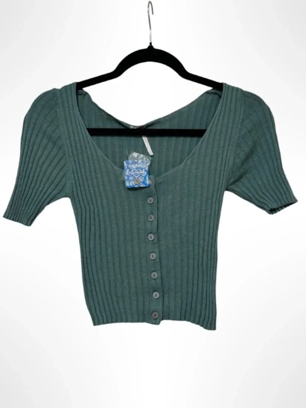 INTIMATELY BY FREE PEOPLE Little Cutie Crop Top Teal Size S NWT